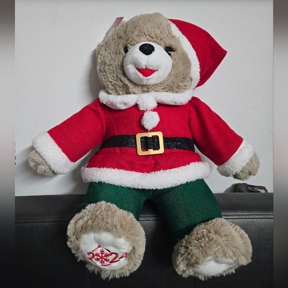 Set of 2 Christmas Holiday Time Snowflake 2024 Teddy Bear Tan, Girl & Boy 20" - Picture 12 of 15